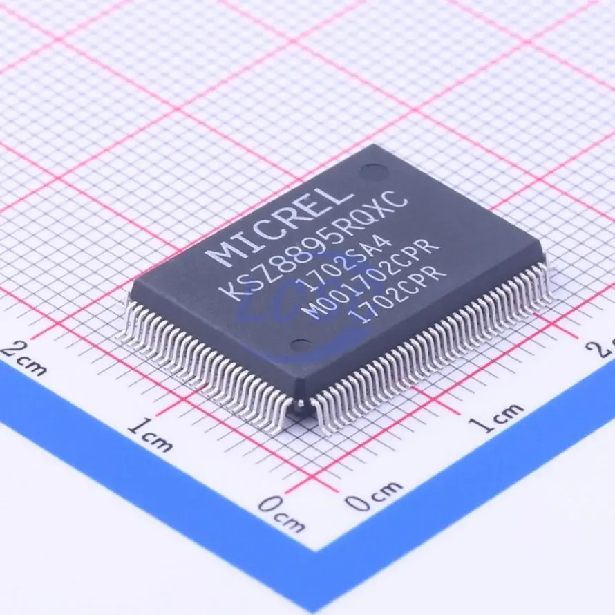 KSZ8895RQXC Ethernet коммутаторы 1,8 V, 2,5 V, 3,3 V 10/100 Base-T/TX PHY I2C, RMII, SPI, PQFP-128 Ethernet ИС по ограничению на использование опасных материалов в производстве