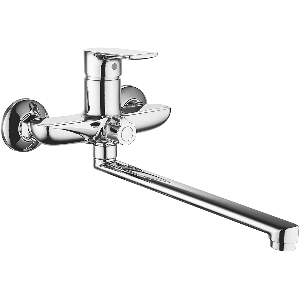 (OZ8251-18F)Boou hot sale wall mounted single handle cheap zinc bath mixer faucet for bathroom with long spout
