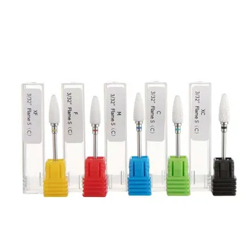 
5 Size Flame Ceramic Nail Drill Bits 3/32