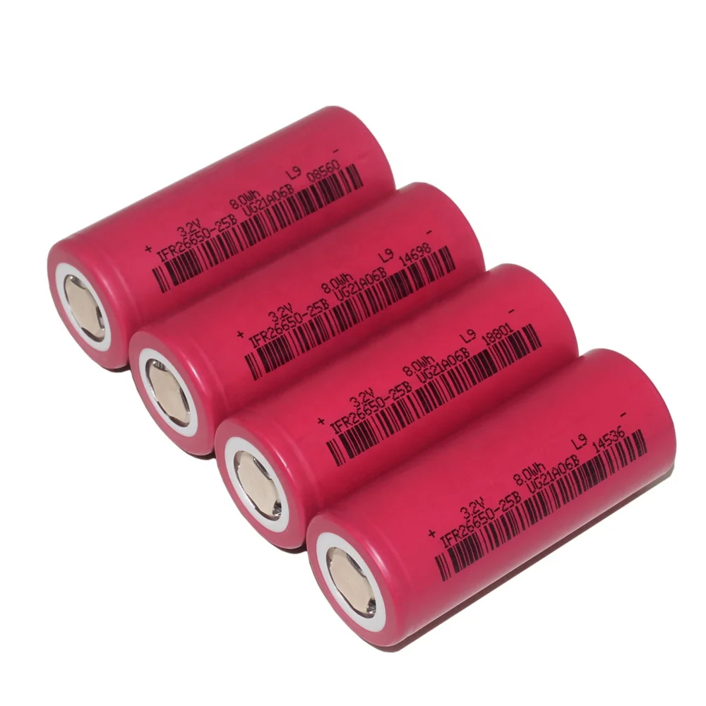 3.2V LiFePO4 26650 30C LiFePO4 Battery Max 75A  Continuously Discharge Current 26650 LiFePO4 Batteries For Starter Battery