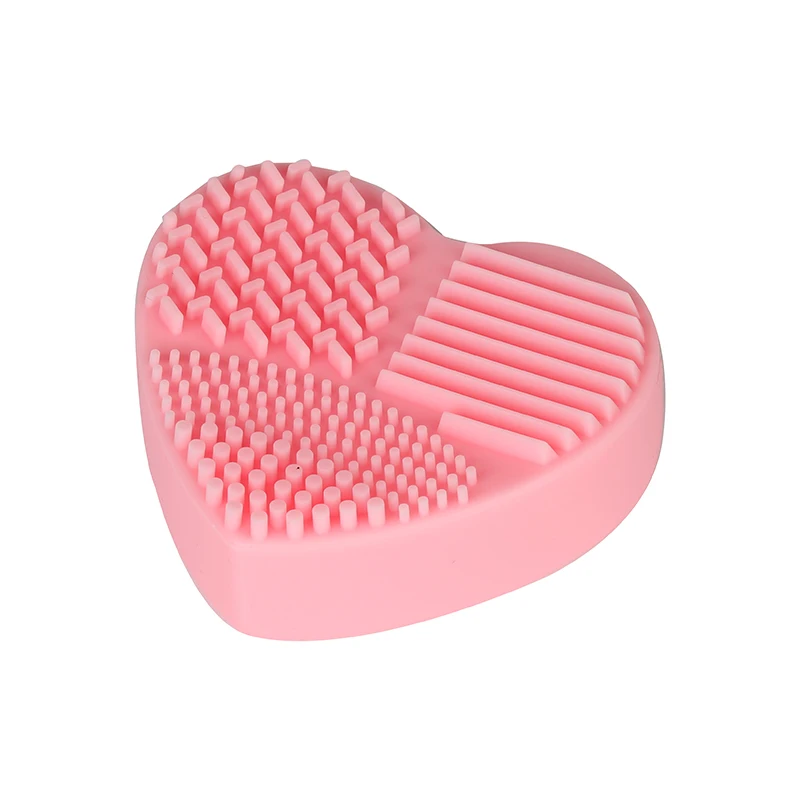 
Portable Washing Tool Cosmetic Brush Cleaner Pad Heart Shaped Silicone Makeup Brush Cleaner Mat 