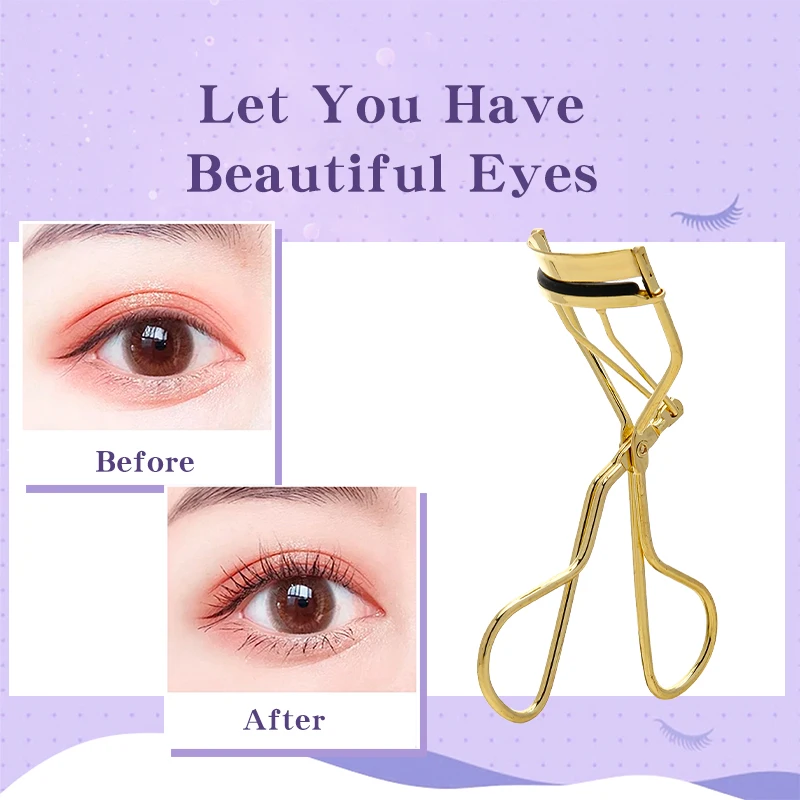 LMLTOP High Quality Gold Eyelash False Eye Lash Curlers No Heated Eye Beauty Makeup Tools Single Eyelash Curler Clip SY520