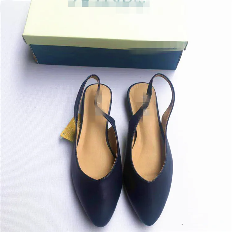 Hot sale lady fancy pointed toe slingback flats women comfortable dress pump shoes