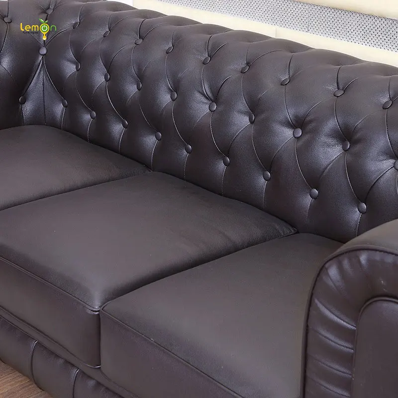 Leather Loveseat Sofa Mid Tufted Century Couch Modern Chesterfield, Antique Look