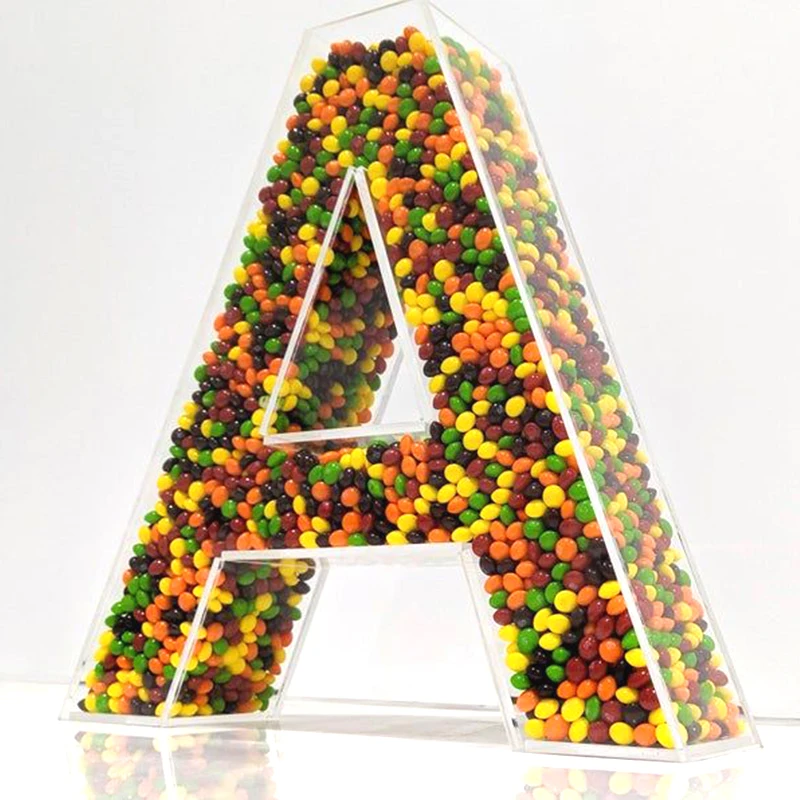 Acrylic Initial Candy Letter fillable letters with you favorite candy Stand or wall mounted Letters