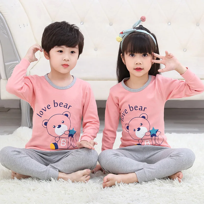 
Kids pajamas cartoon homewear Round Neck sleepwear 