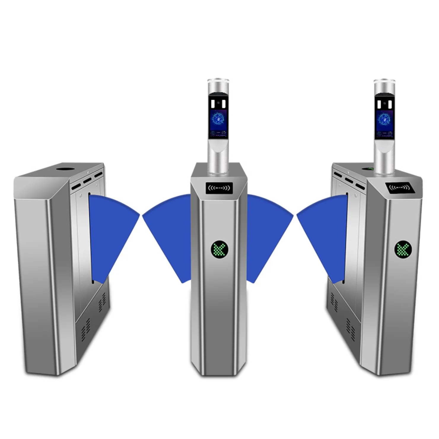 304 Stainless Steel Flap Barrier Turnstile Gate Rfid Reader access control turnstile