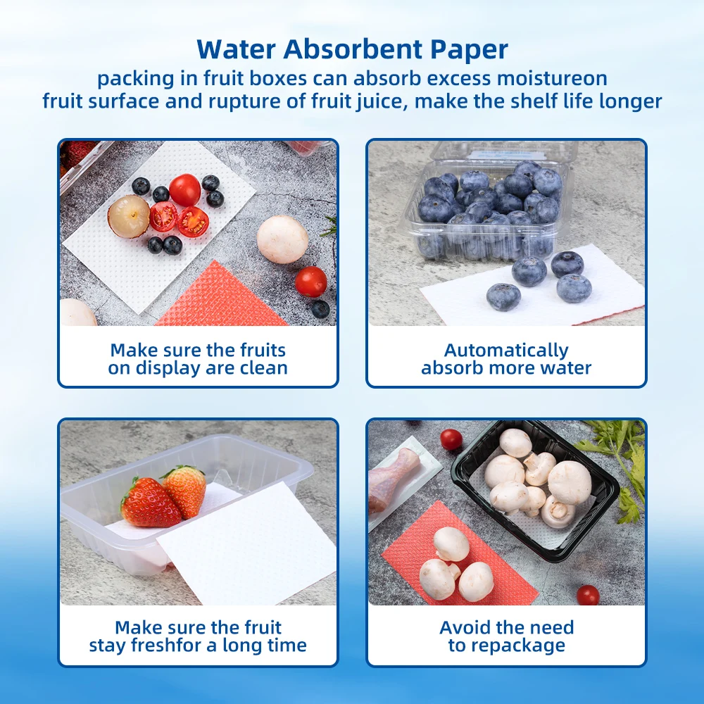 Absorbent Meat Pads OEM Seafood Fish Biodegradable Materials WATER ABSORB
