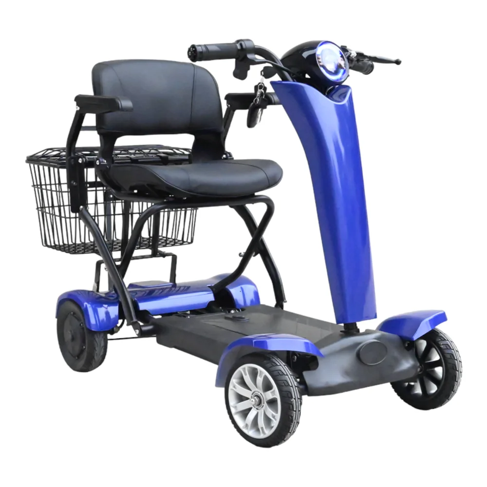 Great cart for a good price Auto Fold 4 wheelchair scooter 4 wheel club drive lithium scooter auto folding mobility scooter