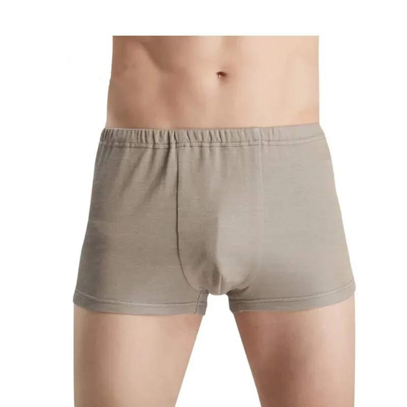 Electromagnetic Radiation Protective 100% Silver Fiber Short Underwear EMF Shielding Close-fitting Vest Brief Boxers for Men