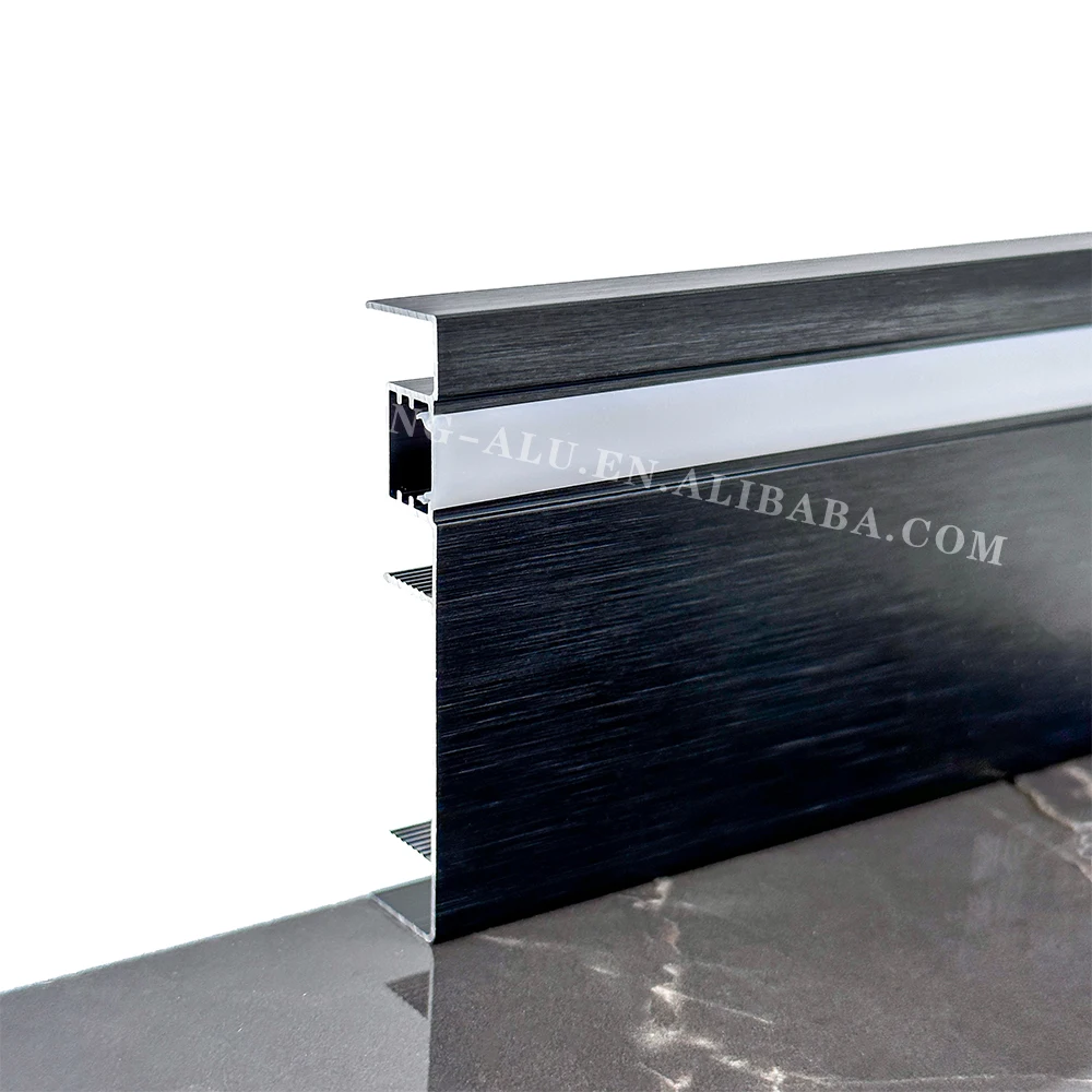 Aluminum Alloy Baseboard Surface Mounted Led Corner Line Hotel Metal Baseboard Led Skirting Board