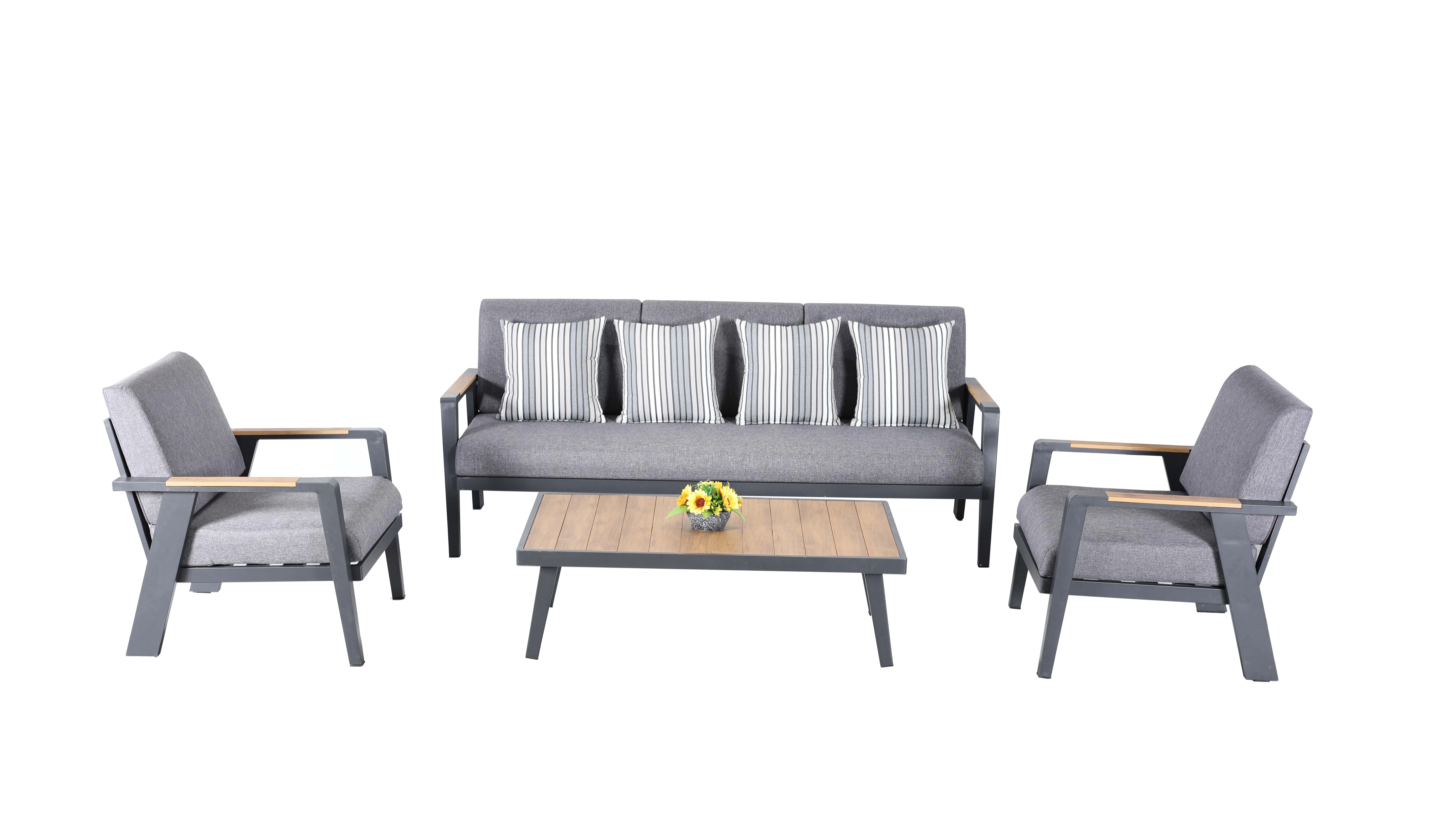 4 piece Outdoor metal Sofa set Patio Villa poolside waterproof Aluminum Sofa