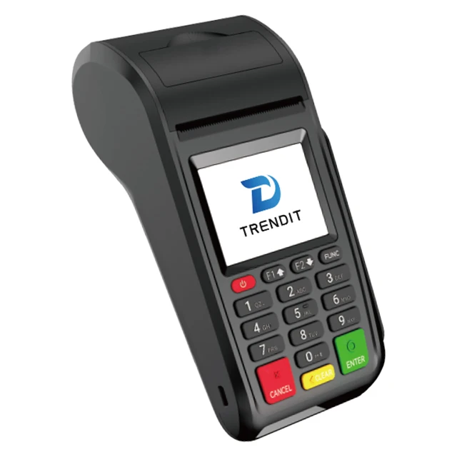 Дешевый портативный POS NFC терминал GPRS/3G/Ethernet термопринтер