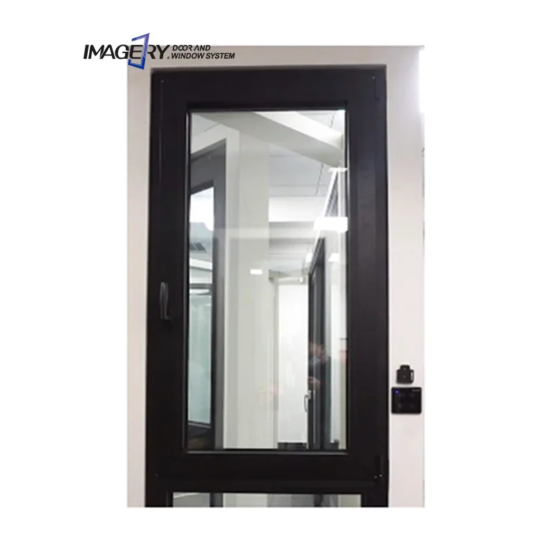 Electric privacy double glazed tempered glass smart balcony window aluminum tilt and turn soundproof window