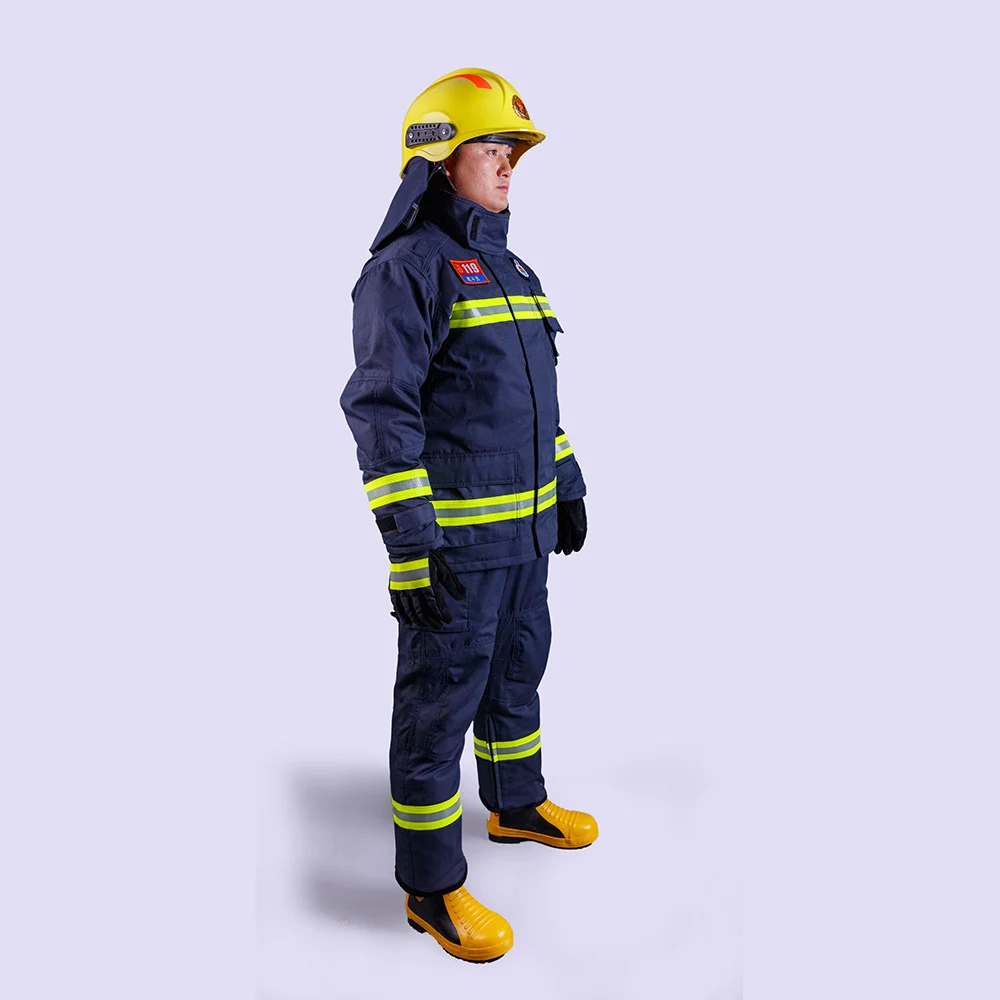 Aramid Material Fireman Uniforms EN469 Standard Firefighter Clothing