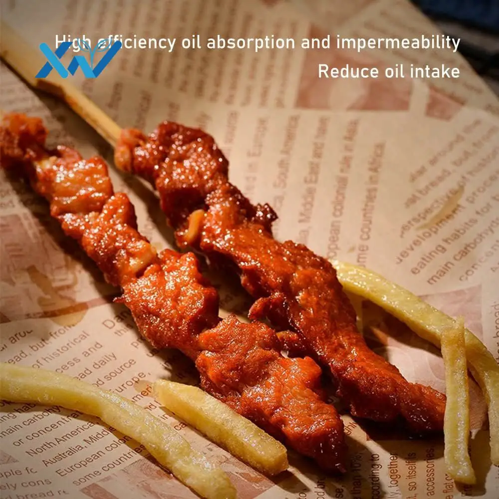 Custom Size Sandwich Food Packaging Wax Tissue Paper Printed Greaseproof Paper Printing Virgin Baking Paper Coated