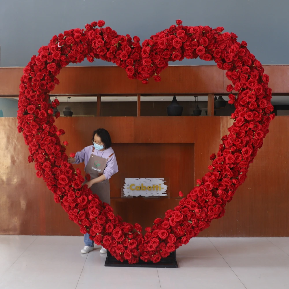 KCFA-130 New Wholesale Flower Arch heart-shaped Wedding Flower Arch Decoration Stage Backdrop Heart Arch