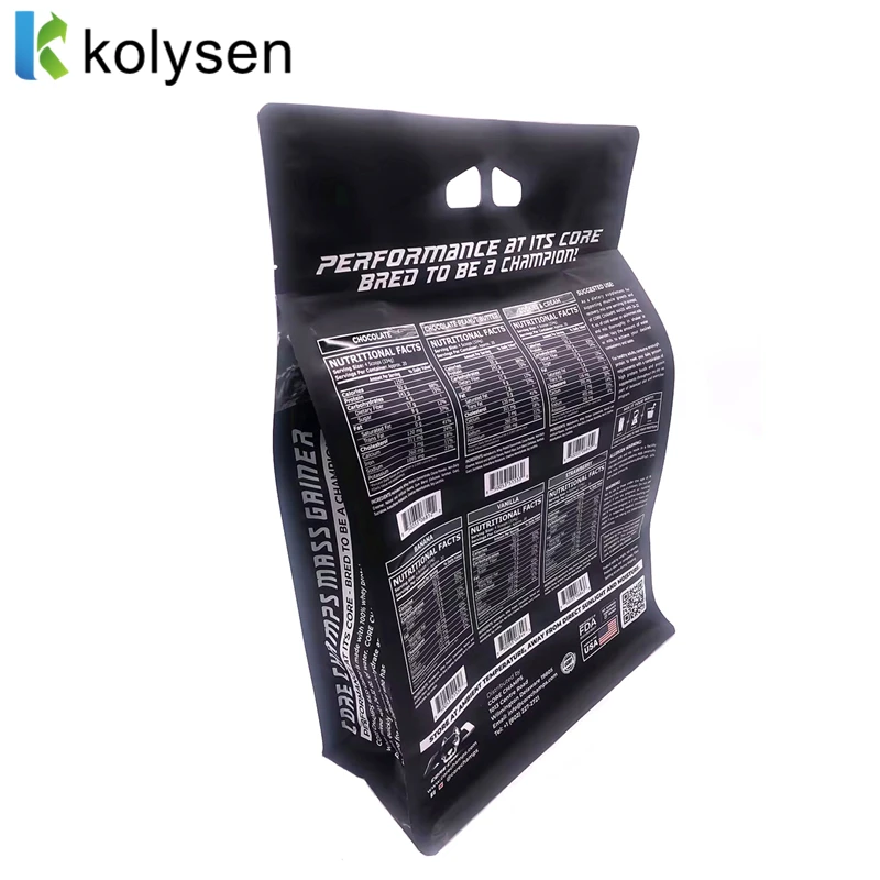 Manufacturers Custom Logo Pouch Packaging Ziplock Plastic Packaging Pouch  Food Whey 5kg Protein Powder Packaging Bag