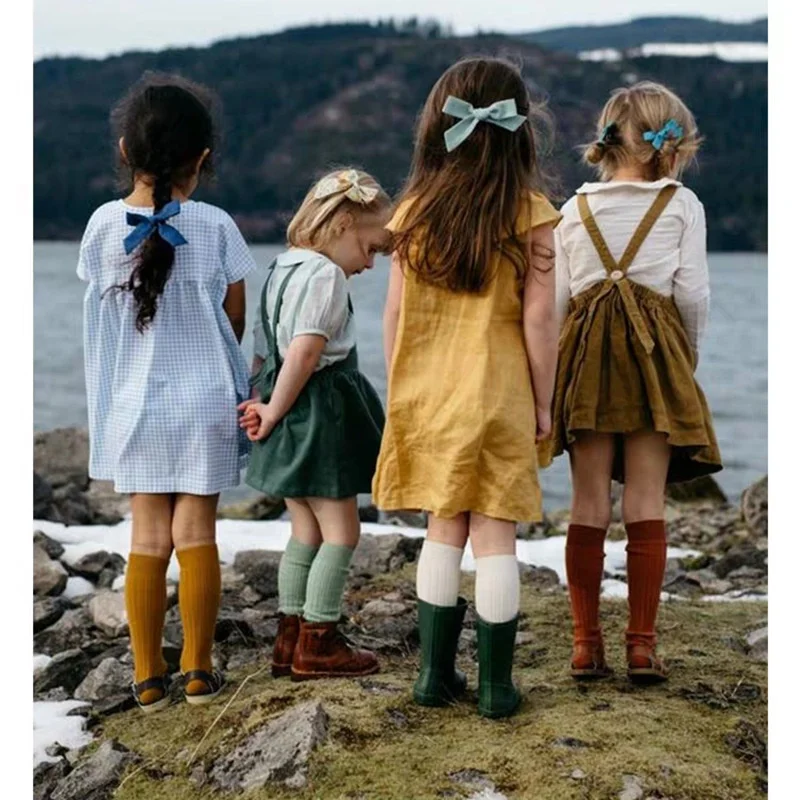 Baby sports socks autumn and winter princess style simple casual long socks for boys and girls