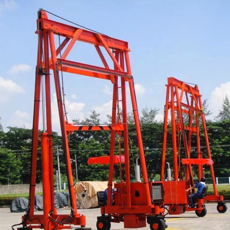Diesel Motor Hydraulic STS Mini Portable Tower Container Lifting Gantry Crane Shipyard 10 Ton Single Girder Gantry Crane