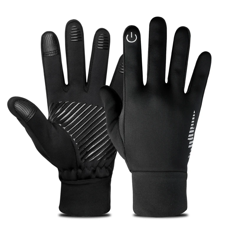 
Outdoor Men Women Running Cycling touch screen full finger bicycle stylish safety leather hand gloves for winter 