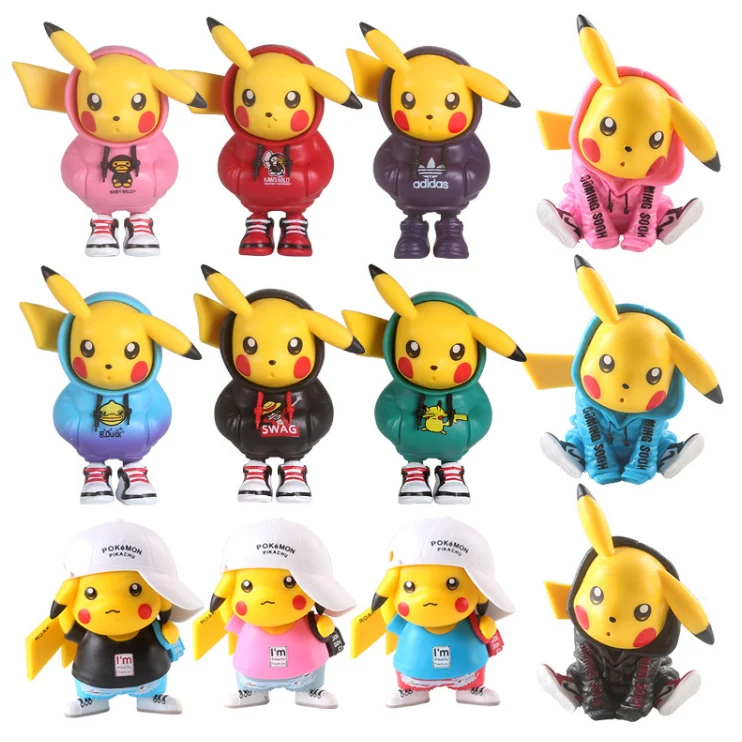 1-3 Generation 8-11cm Cartoon Anime Kids Toys POKE Tide Brand Pikachu PVC Action Figure With Box Decoration