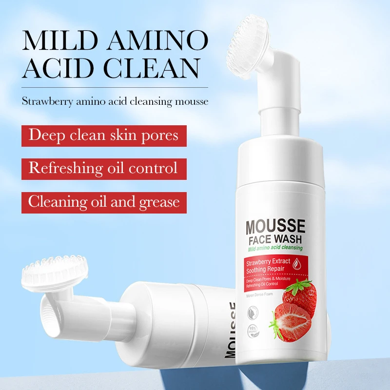 OEM ODM SADOER Face Care Orange VC Amino Acid Cleansing Mousse Private Label Wash Facial Cleanser