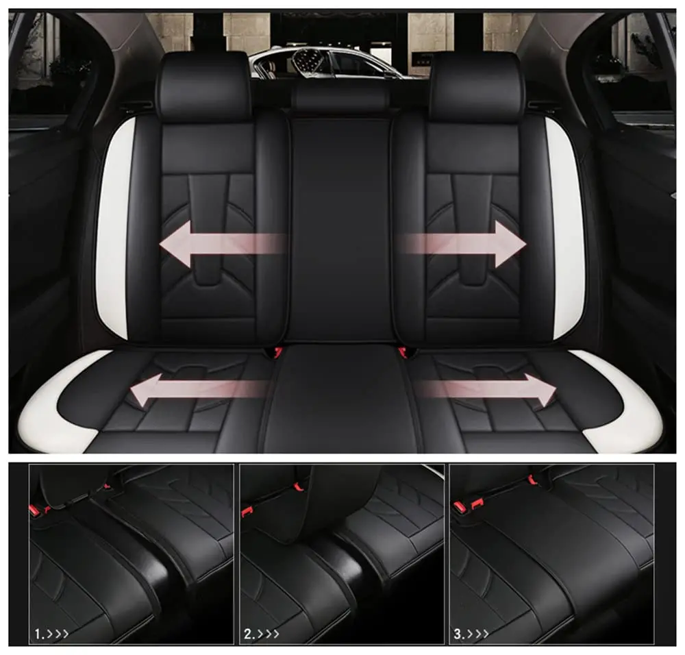 Sports Leather Car Seat Covers Full Set Protector Separate Cap Universal Fit for Volkswagen Tiguan