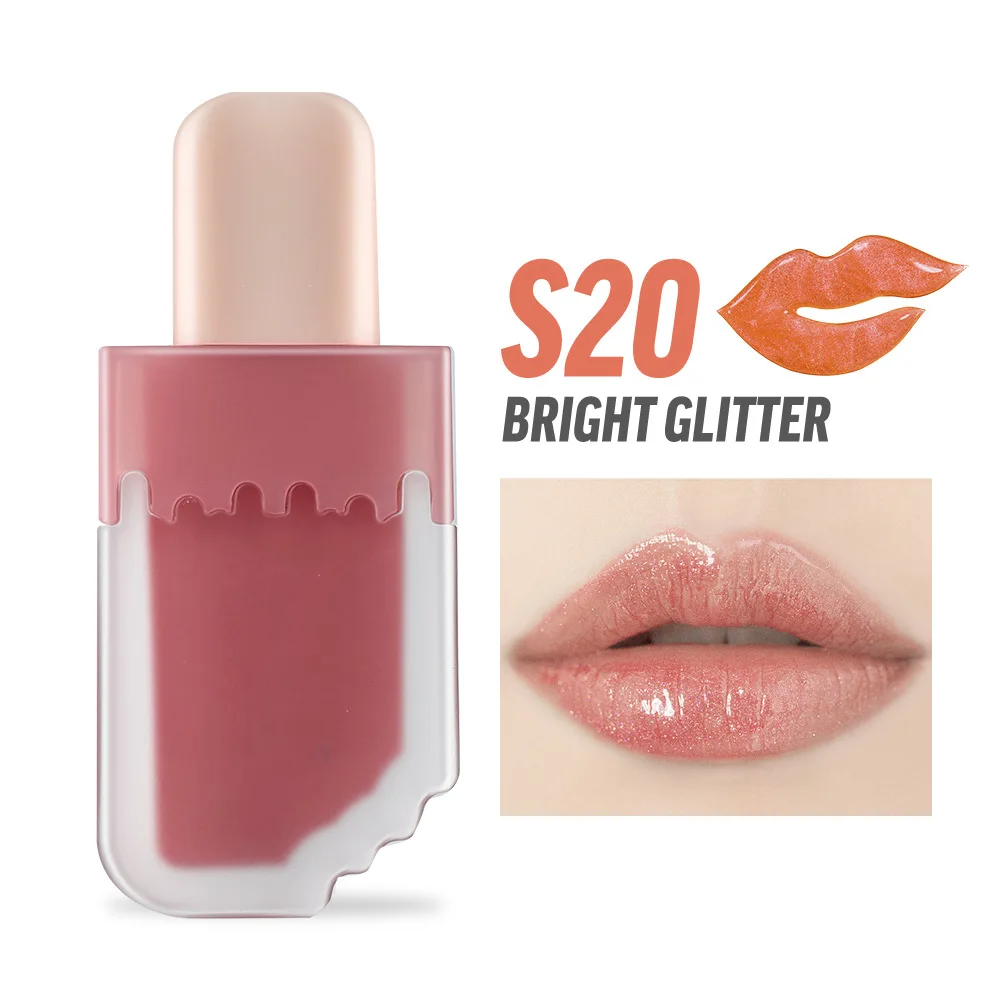 CUstom Moisturize Wholesale Vegan Private Label Ice Cream Vendor Liquid Lipstick Waterproof Shine Glossy Cute Mini Lip Gloss