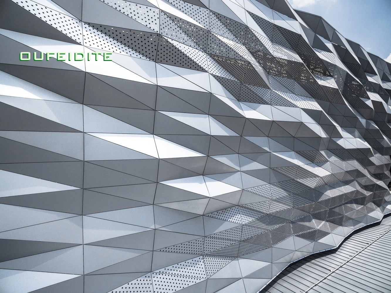 OFDT facade exterieur metal wall aluminum panels 3d Curtain wall laser cut decorative panels outdoor system