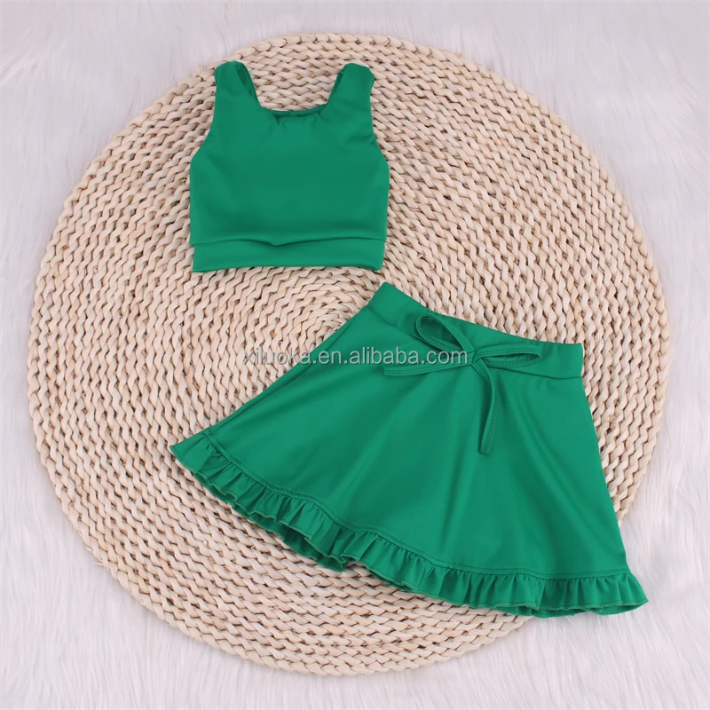 2024 New Gym Activewear  Skort Set  Underneath Kids Tennis Skirt Set Kids Tennis Dress