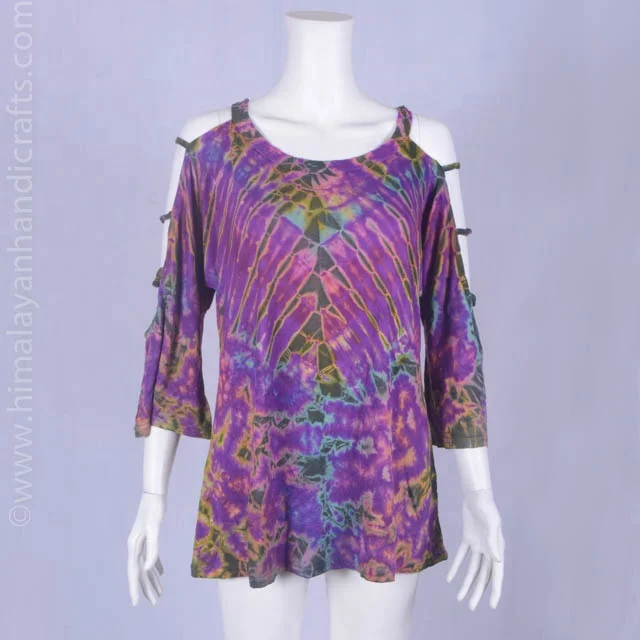 Стильное платье Tie dye непальская одежда свободный размер дышащее Повседневное батик большие размеры вискозное TDD 0228