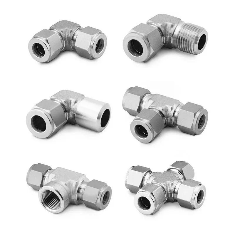 Stainless Steel Tube fitting  Compression Tube Fitting Double Ferrule Male Elbow 6000psi