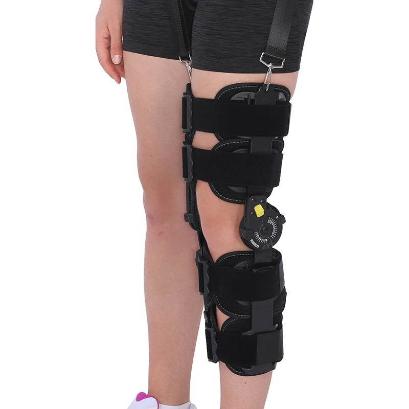 TJ-KM011 Adjustable Length Knee Fixed Braces Neoprene Nylon Spandex Aluminum Hinge for Rehabilitation Protective Features