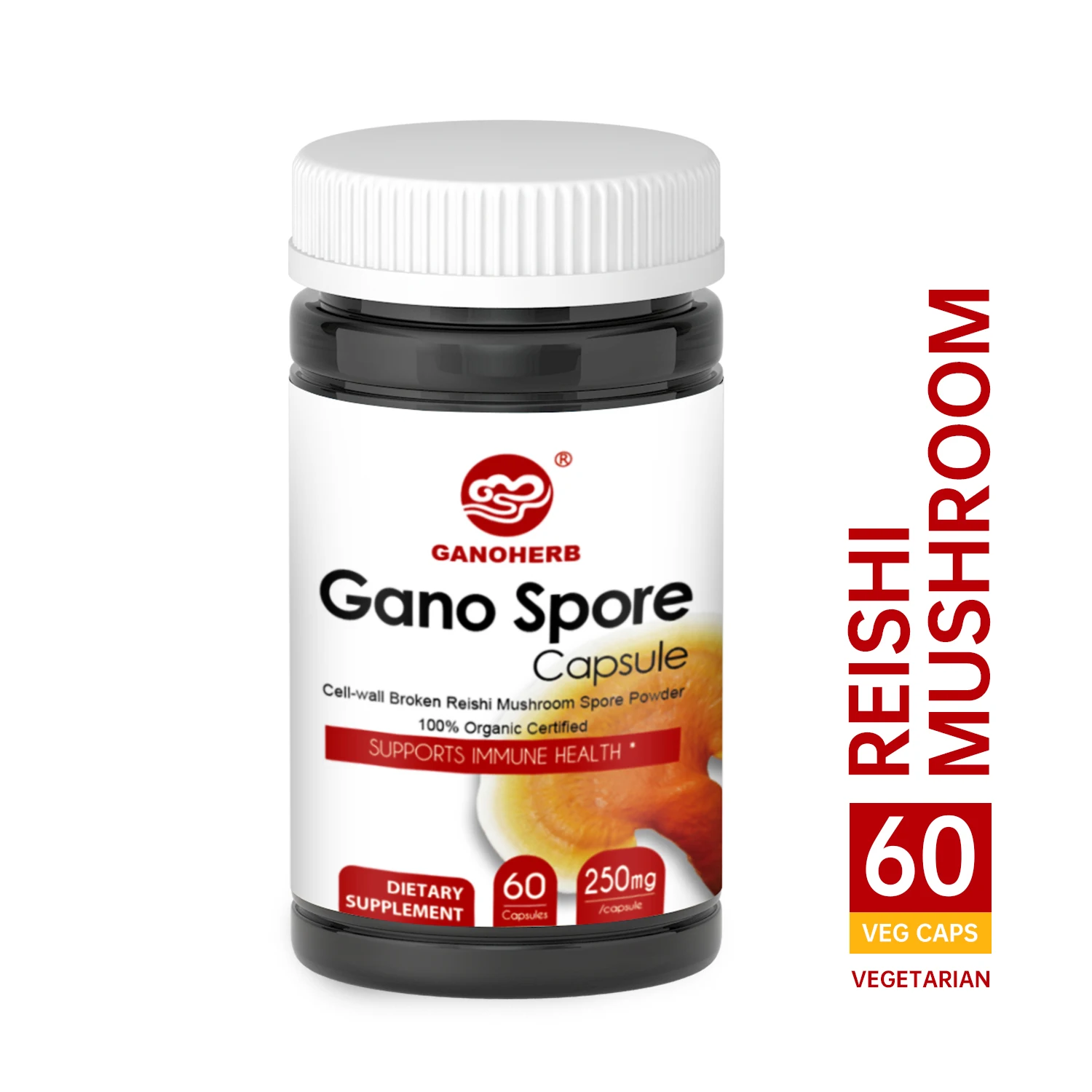  Gmp сертифицированный органический 100% чистый анти-Раковый ganoderma lucidum reishi порошок грибро-поры травяные капсулы