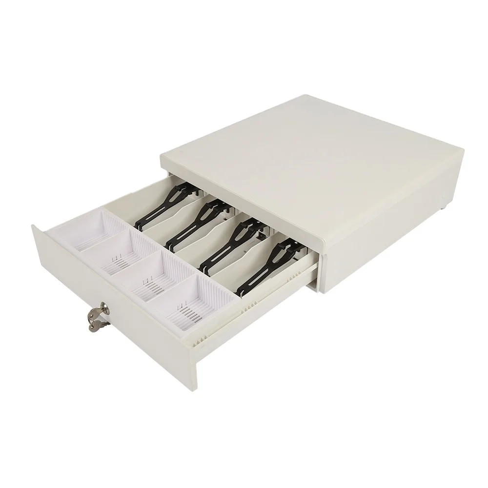 White cash drawer 4 bill 8 coins electronic cash drawers cash drawer manufacturers