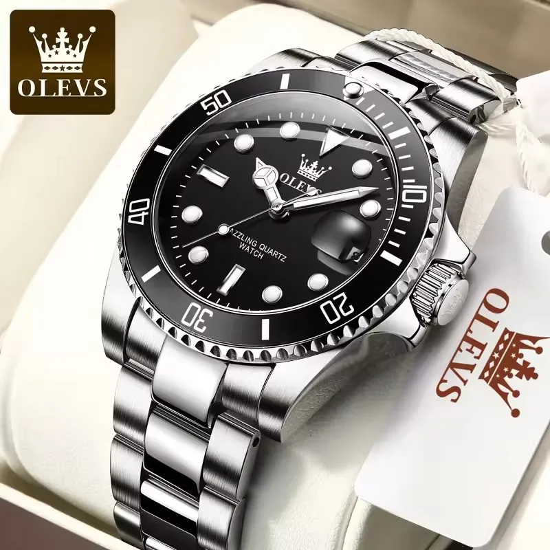 Olevs 5885 Top High Quality Sport Watches For Men Waterproof Classic Stainless Steel Fashion Man Wrist Business Quartz Watches
