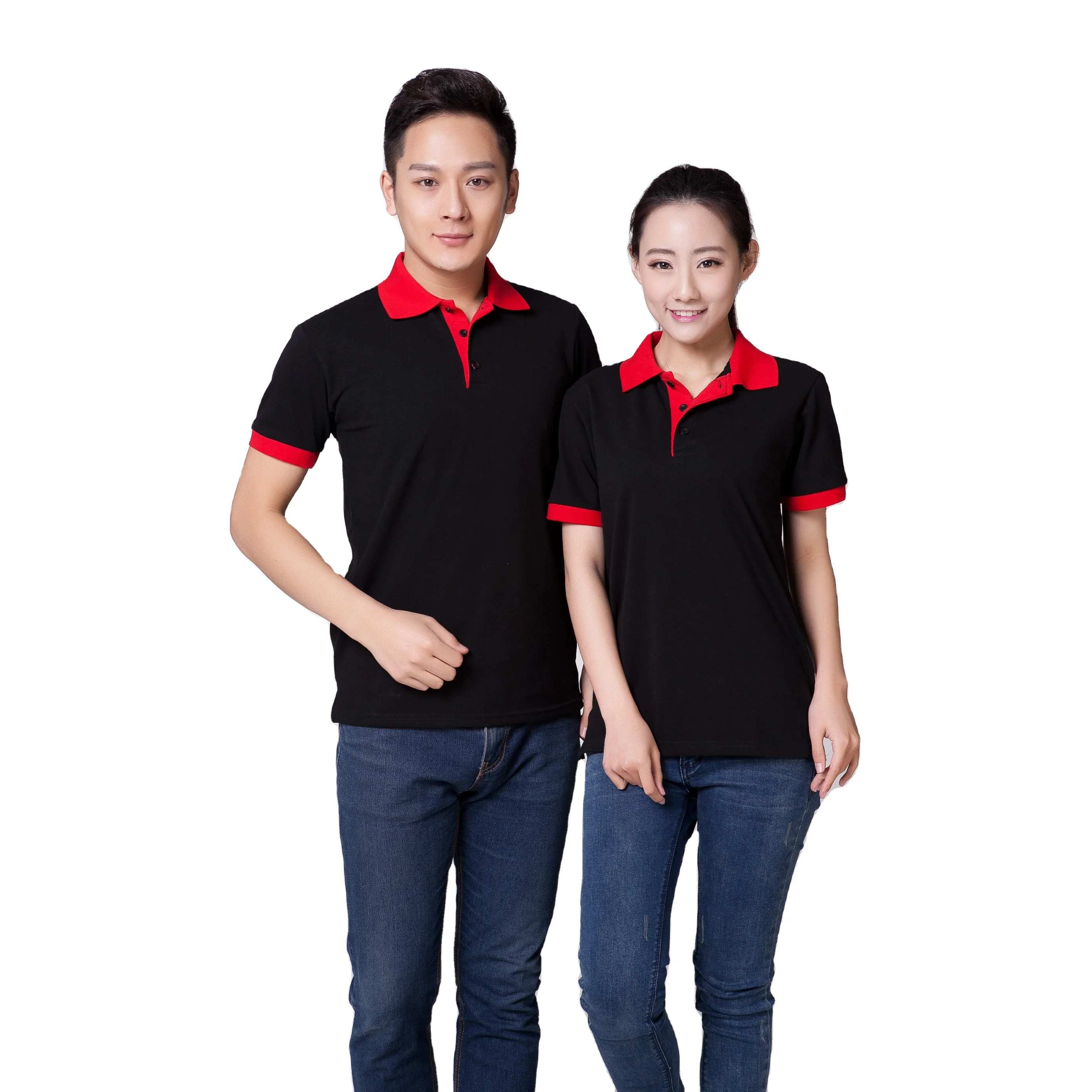 Embroidery tshirt custom Design Polo Shirt cheap and quality bar hotel waiter uniform breathable custom tee shirts