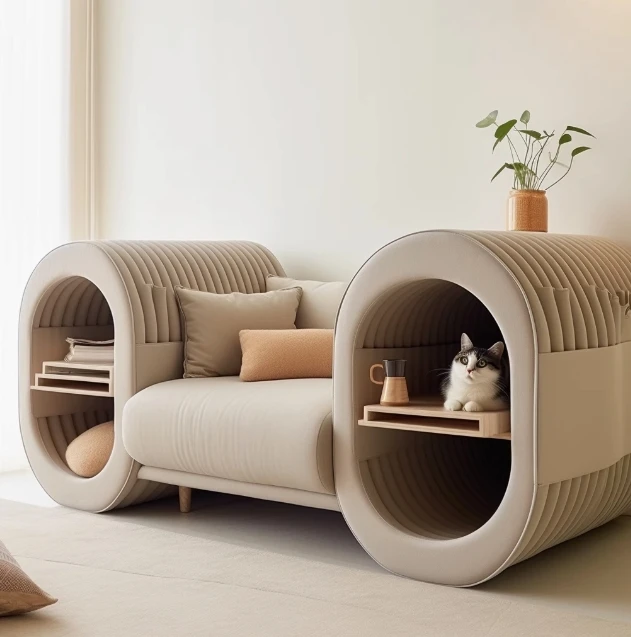3D Print Cat Bed Kennel Pet Sofa Durable Scratch-Resistant Easy to Clean Pets and Humans Sharing Furniture Customized