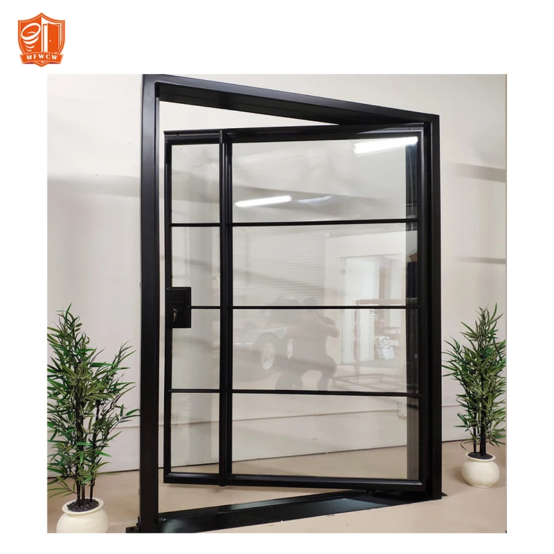 Exterior Insulated Aluminum Double Glass Pivot Revolving Entry Door Villa House Large Size Front Patio Entance Door