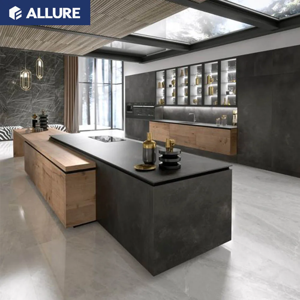 Allure Automatic Complete European Curved Ready Modern Sets Kichen Cabinets Modern Kitchen Furniture