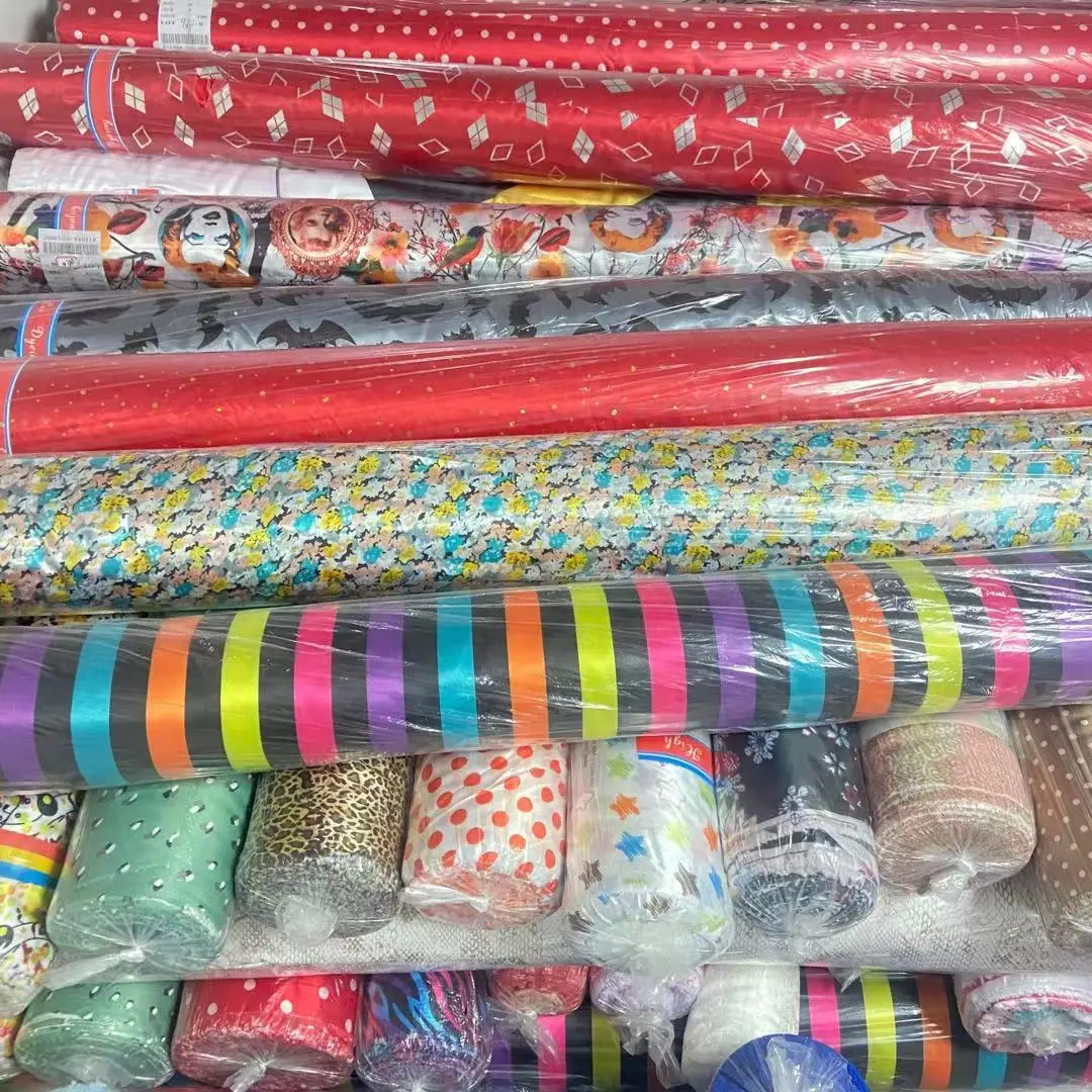 Textiles fabric satin 100% polyester fashion design soft stock print satin