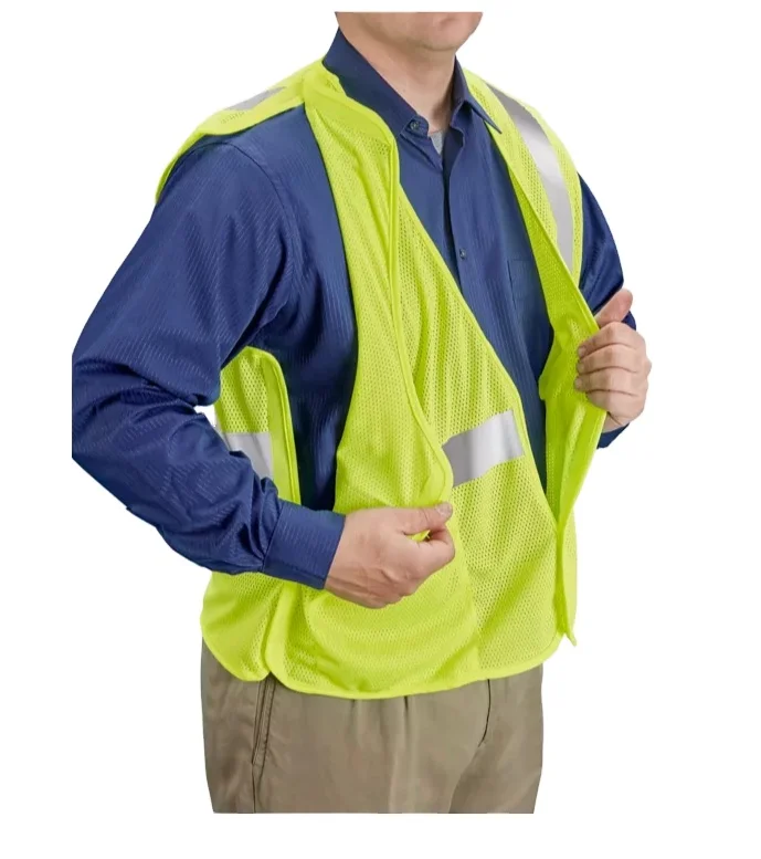 Hot Sale Lime Hi-Vis Breakaway Mesh Safety Vest ANT5 Hook Reflective 5-Point Breakaway High Visibility Clothing