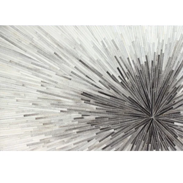 Simple Geometric Stripe Pattern Grey Bedroom Bedside Leather Carpet Sofa Tea Table Mat