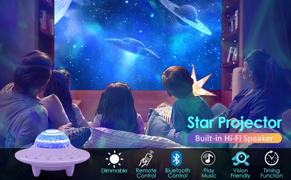 Starry Night Light Projector With Remote Control Aurora Projector For Holidays