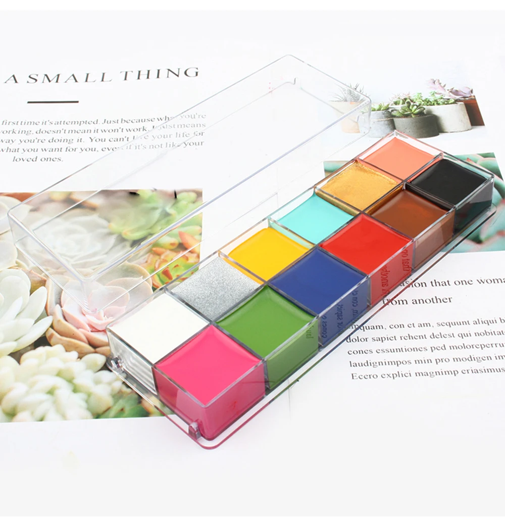 12 Colors Face Body Paint Makeup Super Concentrated Oil Paint Beauty