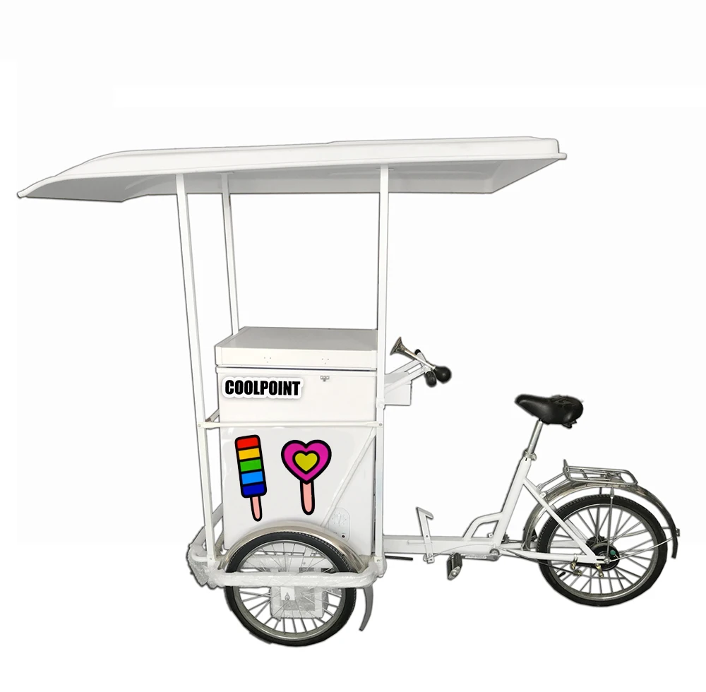 108 liters solar freezer electric ice cream cart bike commercial