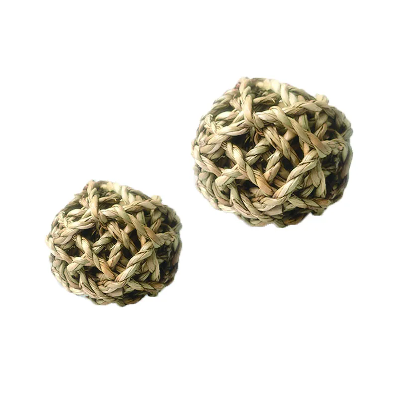 Wholesale Hand Knitting Grass Ball Pet Toys 7CM Rabbit Squirrel Hamster Parrot Toys Rattan Ball