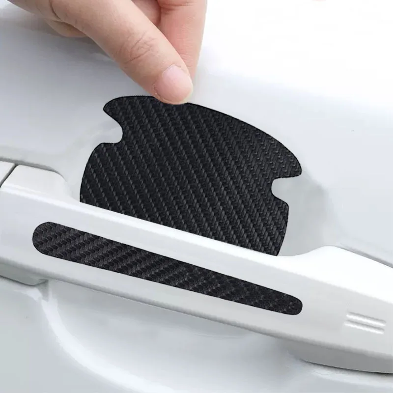 Automotive carbon fiber patterned door bowl sticker, universal door handle protective sticker, paint scratch resistant