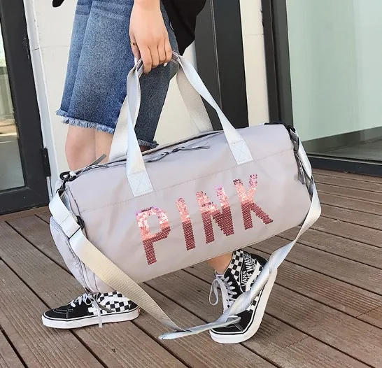 High quality pink duffel bag large capacity sport shoe bags suitcase custom outdoor luggage & travel bags